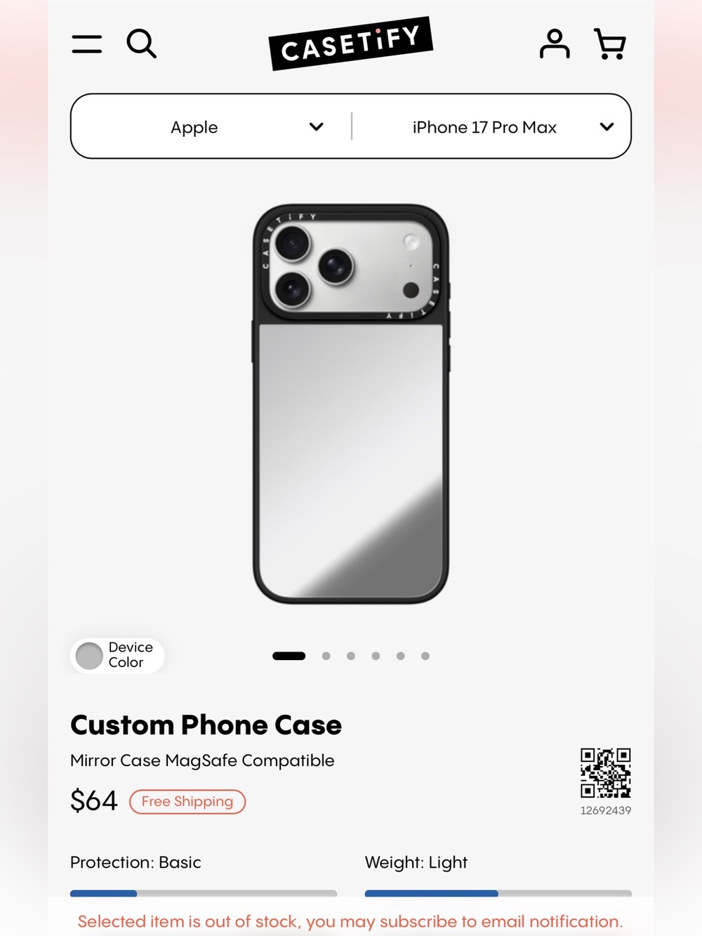 Casetify Mirror Finish Phone Case - Black